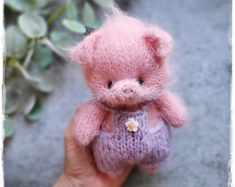 PIG knitting PATTERN pdf, Knitted animal TOYS 7 inch