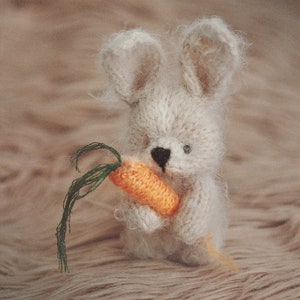 Little Rabbit, Small Knitting Bunny PDF PATTERN, knitted animal toys image 2