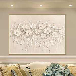 Original Flower Oil Painting On Canvas Large Textured Wall Art Custom Painting, Custom Wall Art Floral Painting Modern Art Fancy