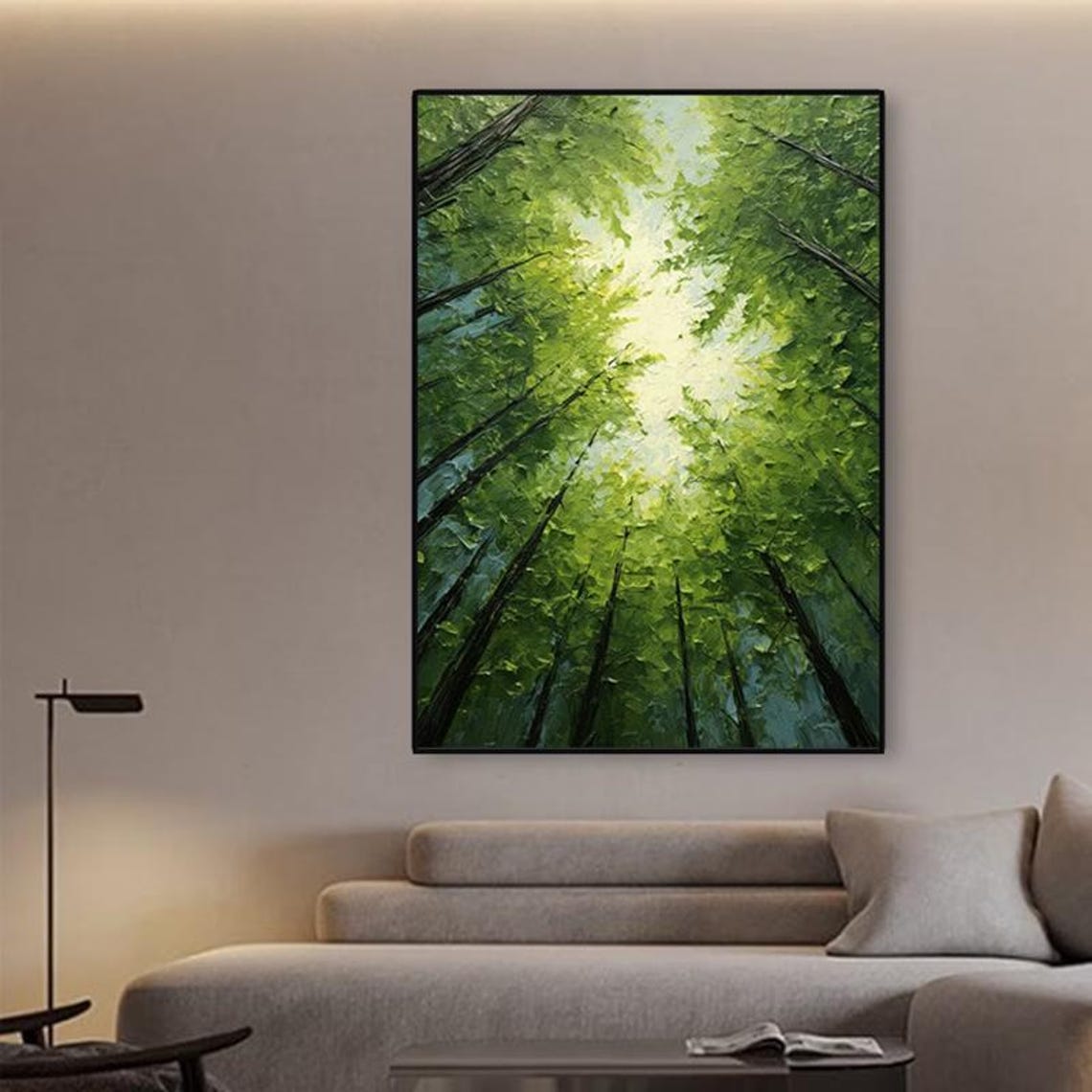 Original Green Forest Painting on Canvas 3D Abstract Textured Wall Art ...