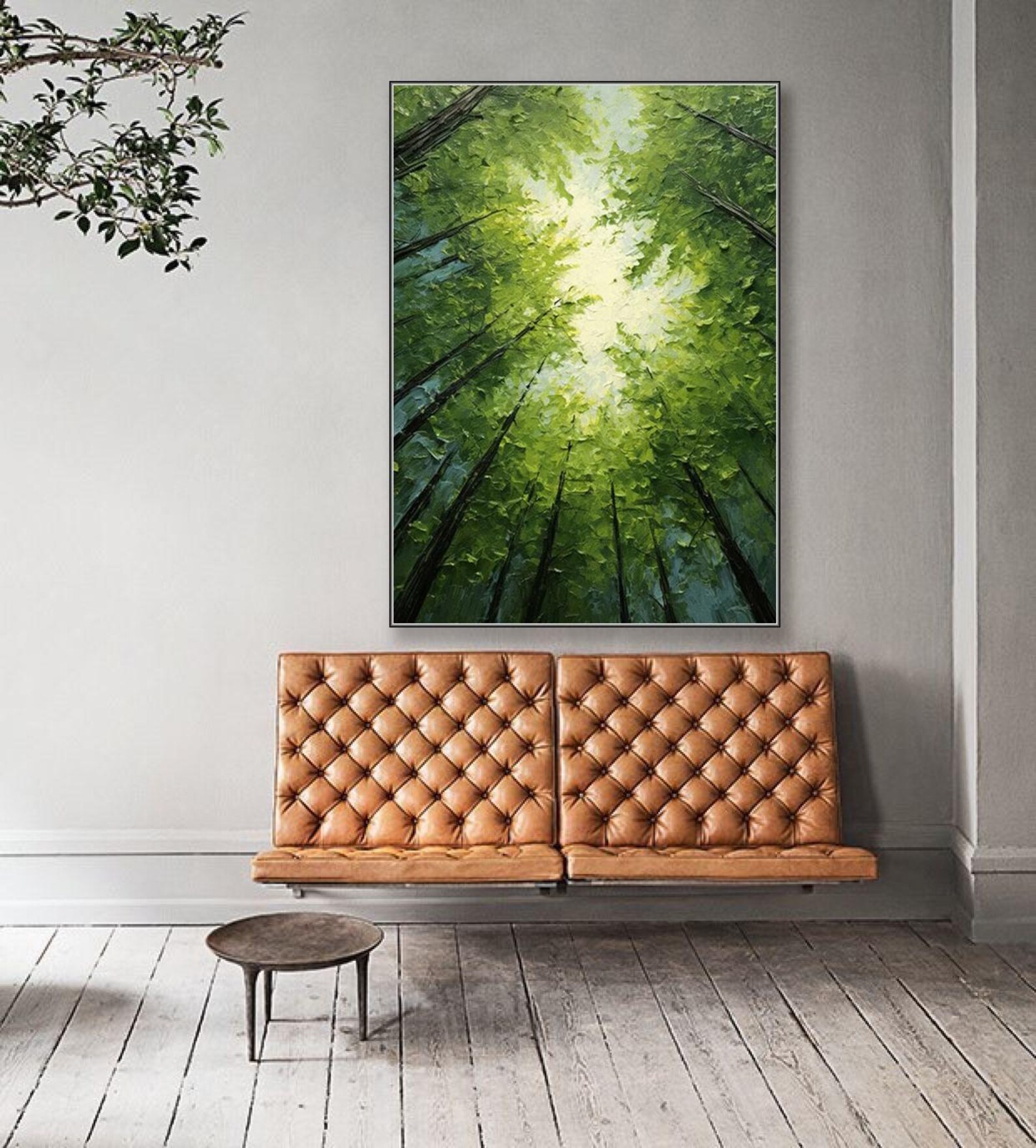 Original Green Forest Painting on Canvas 3D Abstract Textured Wall Art ...