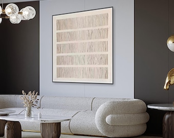 Beige Minimalist Painting Beige 3D Texture Wall Art Neutral Plaster Painting Wabi Sabi Wall Art Beige Texture Painting Modern Minimalist Art