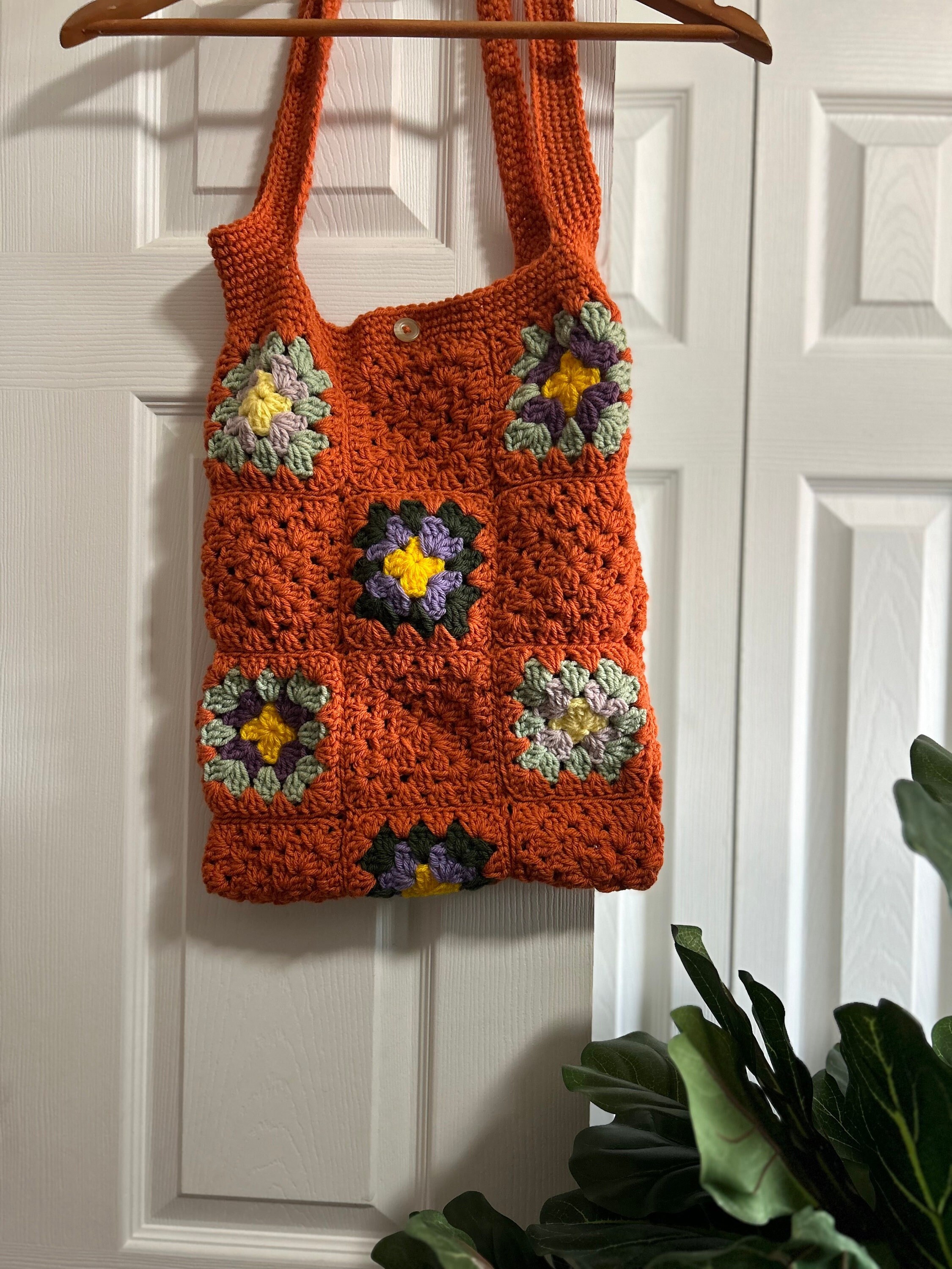 Granny Square Tote, Handmade - Etsy
