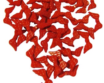 50 Acrylperlen Flügel in Rot, 1,95cm, Schmuck, Perlen und Perlenengel basteln