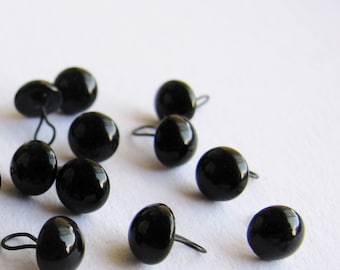 10 pairs of glass eyes black with eyelet 5 mm teddy bears themselves make sewing