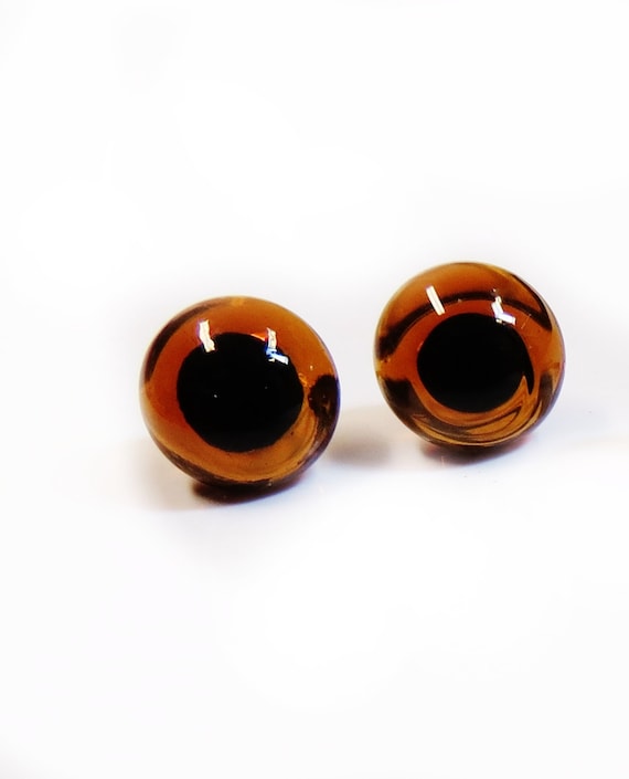 1 Pair Glass eyes for teddy bear//artist bear Black 7 MM