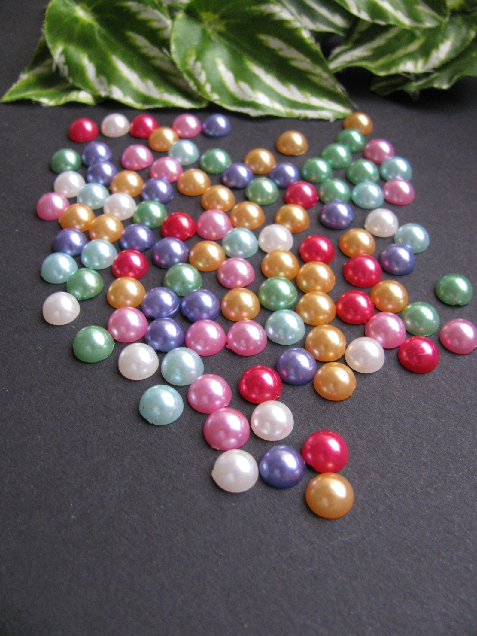 100 wax beads halves colorful blend 7 mm glue beads Etsy