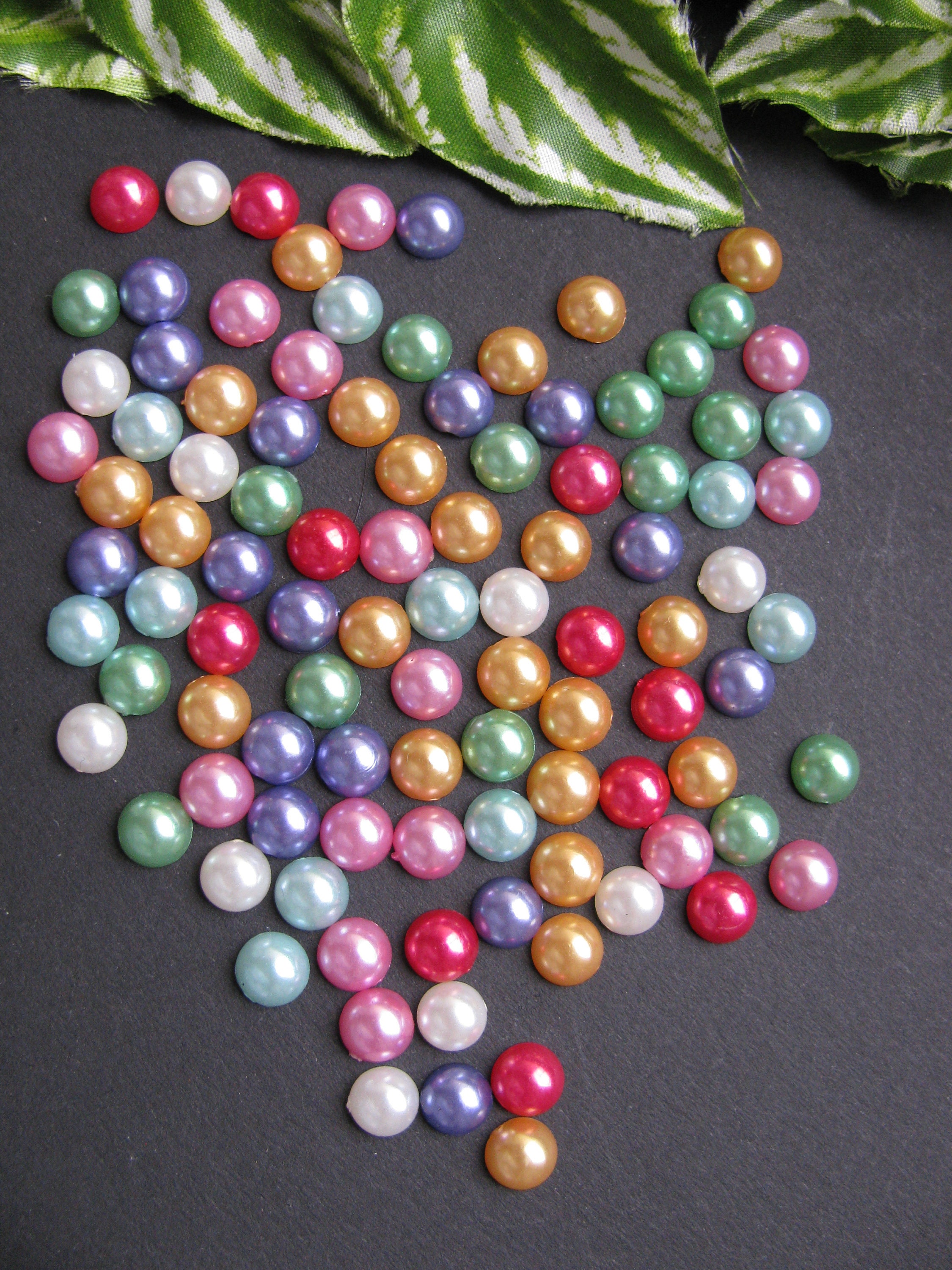100 wax beads halves colorful blend 7 mm glue beads Etsy