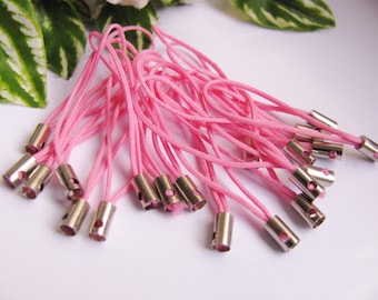 20 Handyschlaufen in rosa, 5,3cm Handyanhänger, Perlen basteln, Anhänger