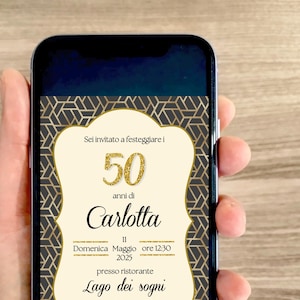 Invito digitale per compleanno o anniversario, 50 anni