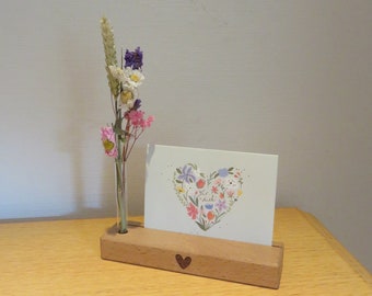 Card holder with vase