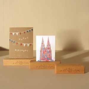 Cologne Skyline - Porta carte Rovere