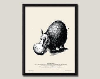 Impresión de arte / póster "Hipopótamo"