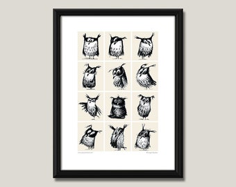 Art print / poster "OWLS"