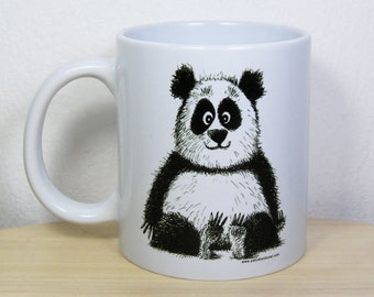 Weißer Keramikbecher "Panda"