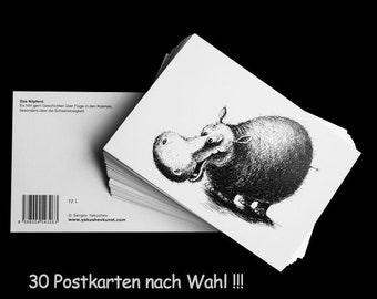 Tiere nach Wahl. 30er Postkarten-Set
