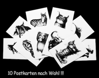 Tiere nach Wahl. 10er Postkarten-Set Nr.2