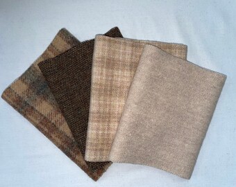 Felted Wool Bundle for Rug Hooking, Applique and all wool projects: Warm Earth