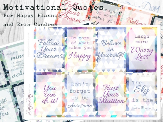 Motivational Quotes for Happy Planner Erin Condren | Etsy