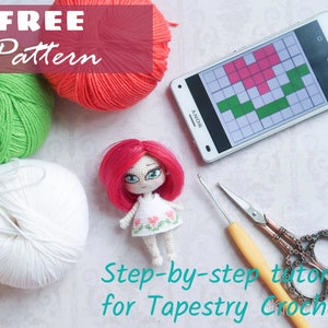 Free PATTERN: Step-by-step tutorial for Tapestry Crochet. Pattern in PDF