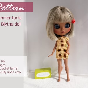 PATTERN: Summer tunic for Blythe doll - crochet pattern in PDF