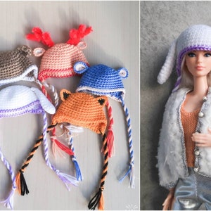 Forest animal hat for Barb dolls, FR, Azone, Ruruko, Obitsu dolls. Clothes for dolls