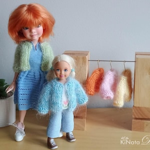Mohair sweater for Chelsea, Winter cardigan clothes for tiny dolls, Pullover for Chelsea doll