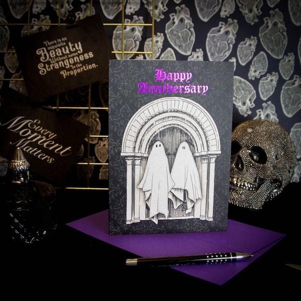 Luxury Ghost Gothic Wedding Anniversary Card