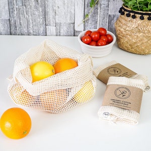 Reusable Produce Bags Organic Cotton Shopping Bag Grocery Bag Perfect For Fruit and Vegetables image 1