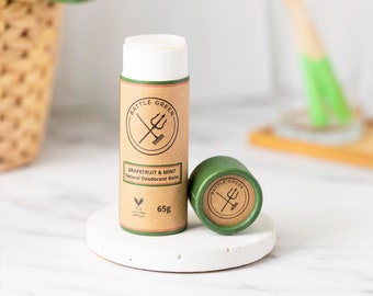 Grapefruit & Mint Natural Deodorant Balm 65g Tube - Plastic Free Deodorant Stick - Zero Waste Vegan Deodorant - Deodorant Cream