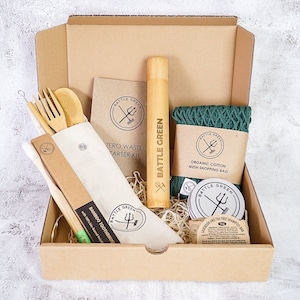 Kit zéro déchet (moyen) - Coffret cadeau écologique - Cadeau végétalien sans plastique