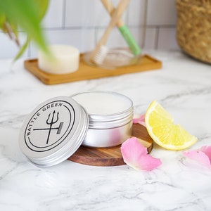Lemon & Rose Natural Deodorant Balm: Vegan Plastic-Free Tin (100g)