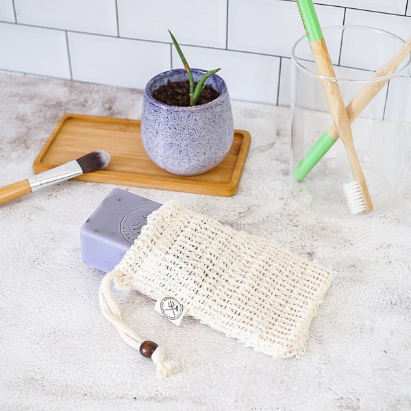 Sisal Soap Saver Bag - Eco-vriendelijk zeepzakje - Zero Waste zeephouder - Zeepzak voor douche -