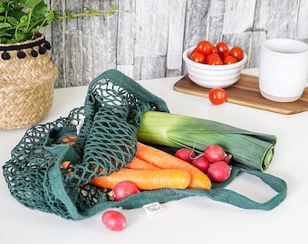 Cotton Shopping Bag (Short Handle) - GOTS Certified Organic Cotton Grocery Bag For Fruit and Vegetables