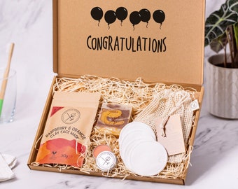 Natural Home Spa Kit Gift Set - Self Care Pamper Set with personalized Congratulations message