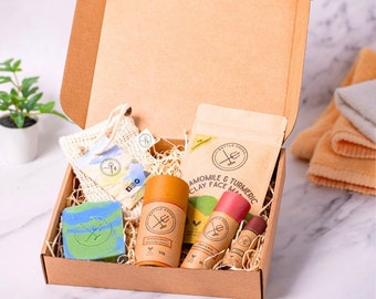 Natural Beauty Hamper - Eco Friendly Self Care Kit - Vegan Cosmetic Gift Set - Bath and Body Gift Set - Home Spa Kit