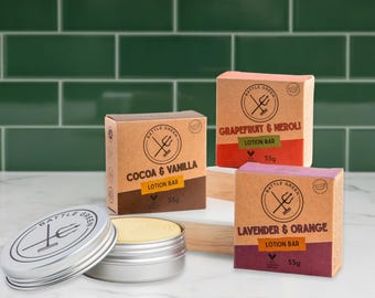 Natural Solid Massage Bar 55g – Moisturizing Lotion Body Bar, Vegan & Plastic-Free, 3 Scents Available