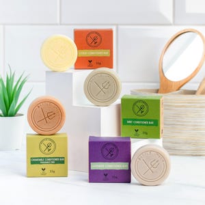 Natural Solid Conditioner Bar: Plastic-Free, Handmade and Eco-Friendly Vegan Hair Care 55g