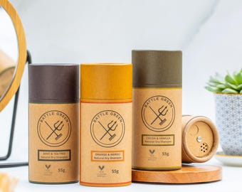Natural Dry Shampoo Powder 55g Tube: Plastic-Free and Refillable, Travel-Friendly Oily Hair Solution