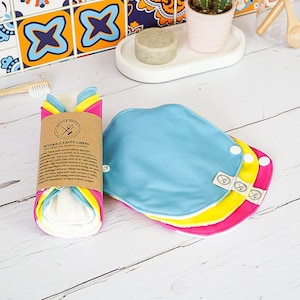 Reusable Period Pads (Pink/Blue/Yellow) size Small light flow