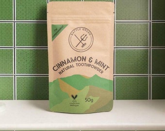 Natuurlijk kaneeltandpoeder 50 g - fluoridevrij, plasticvrij, biologische veganistische tandverzorging