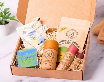 Natural Beauty Hamper - Eco Friendly Self Care Kit - Vegan Cosmetic Gift Set - Natural Home Spa Kit - Bath and Body Set