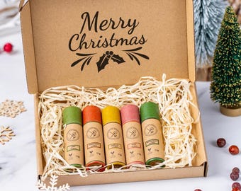 Christmas Themed Natural Organic Lip Balm Gift Set