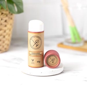 Natural Deodorant Balm Lemon & Rose | Vegan friendly and plastic free in a choice of scents