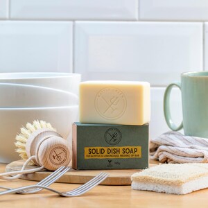 Eco Friendly Washing Up Set - Plastic Free Kitchen Cleaning Kit with Organic Dish Soap image 2