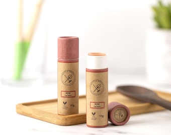 Natural Organic Rose Lip Balm 11g | Vegan friendly in a cardboard tube