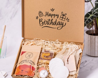 Coffret cadeau Natural Home Spa Kit - Joyeux anniversaire - Coffret boîte aux lettres - Coffret soin de soi - Coffret cadeau bain et corps - Cadeau pour des amis