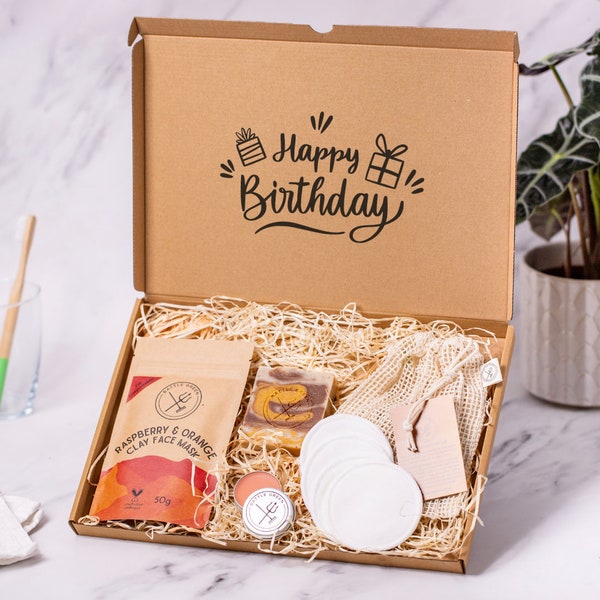 Coffret cadeau Natural Home Spa Kit - Joyeux anniversaire - Coffret boîte aux lettres - Coffret soin de soi - Coffret cadeau bain et corps - Cadeau pour des amis