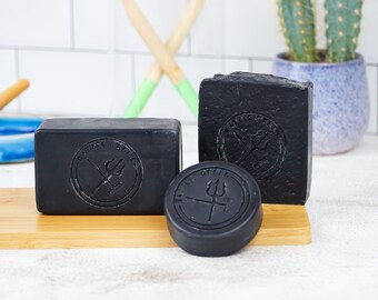 Charcoal Natural Soap Bar - Multiple Sizes - Vegan Handmade Soap - Plastic Free Cold Process Soap - Face and Body Soap