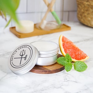 Grapefruit & Mint Natural Deodorant Balm 65g Tube Plastic Free Deodorant Stick Zero Waste Vegan Deodorant Deodorant Cream 100g tin